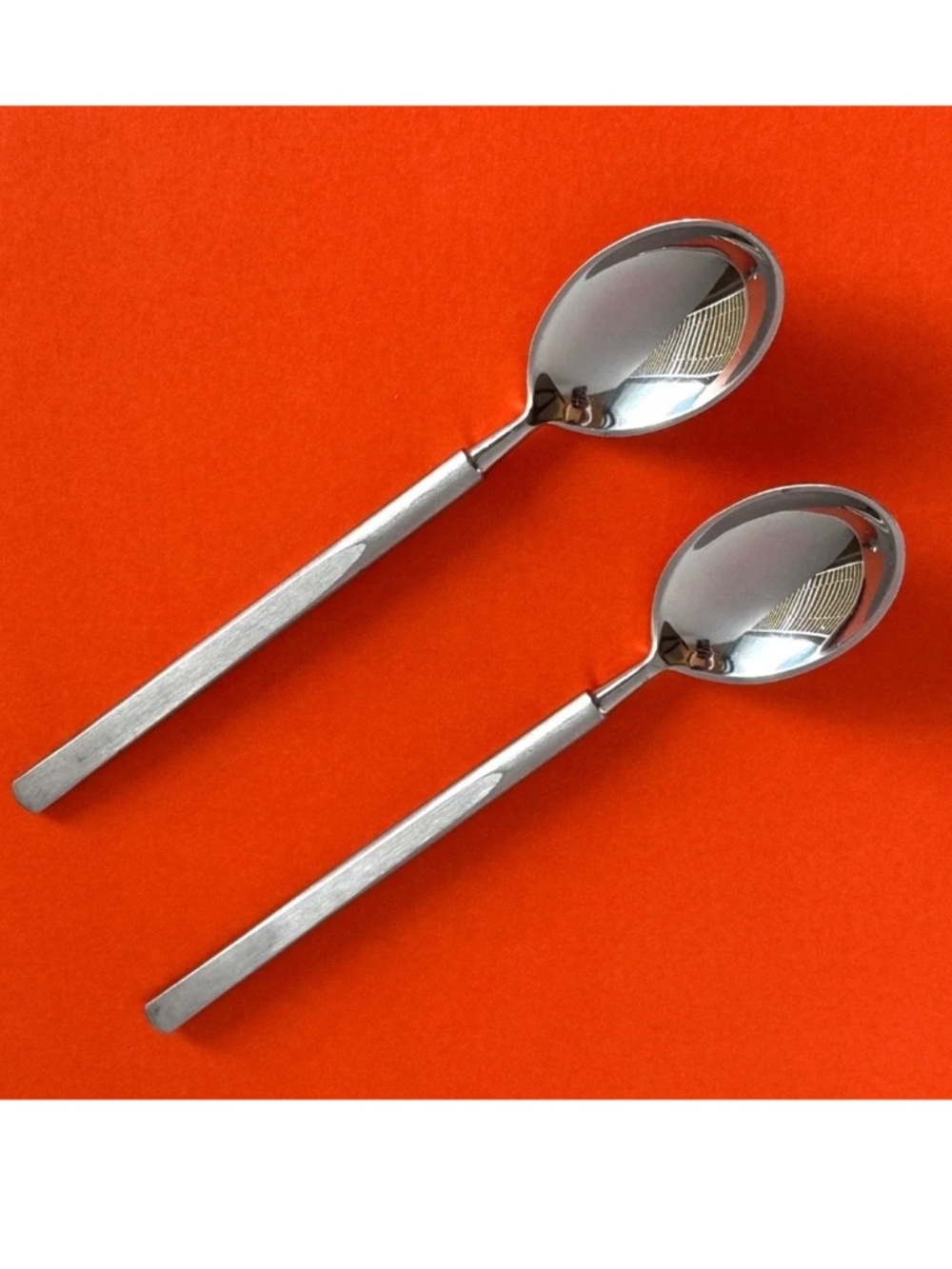Georg Jensen Copenhagen Cutlery OBELISK Erik Herlow Teaspoons 2 Scandinavian MCM